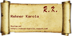 Rehner Karola névjegykártya